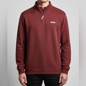 Vineyard Vines Men's Maroon Zip-Up Sweater